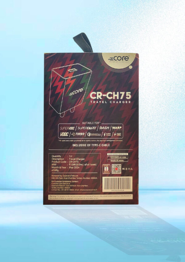 CORE CR-CH75 44W Fast Travel Charger with Flash Protocol Support - Image 2